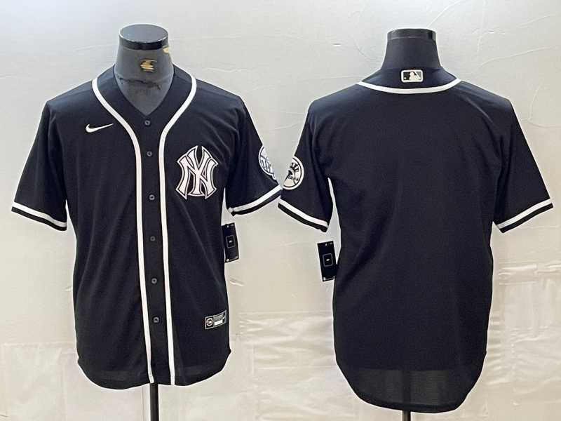 Men's New York Yankees Blank Black White Cool Base Stitched Jersey